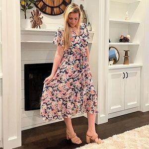 Summer Short Sleeve Boho Wrap Dress